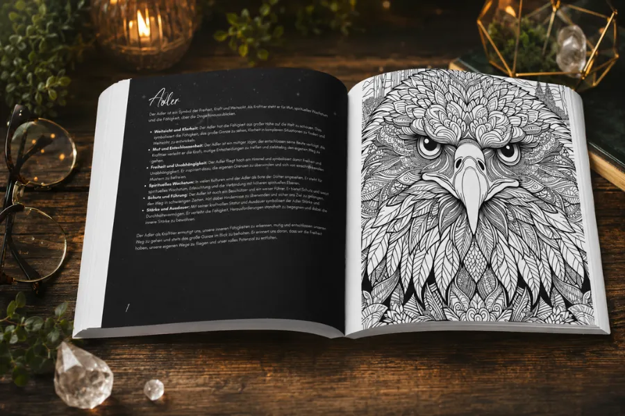 malbuch für erwachsene adler